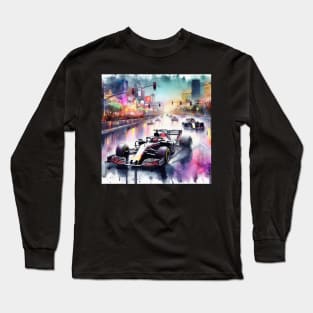 Artistic illustration of high speed racing cars in Las Vegas Long Sleeve T-Shirt